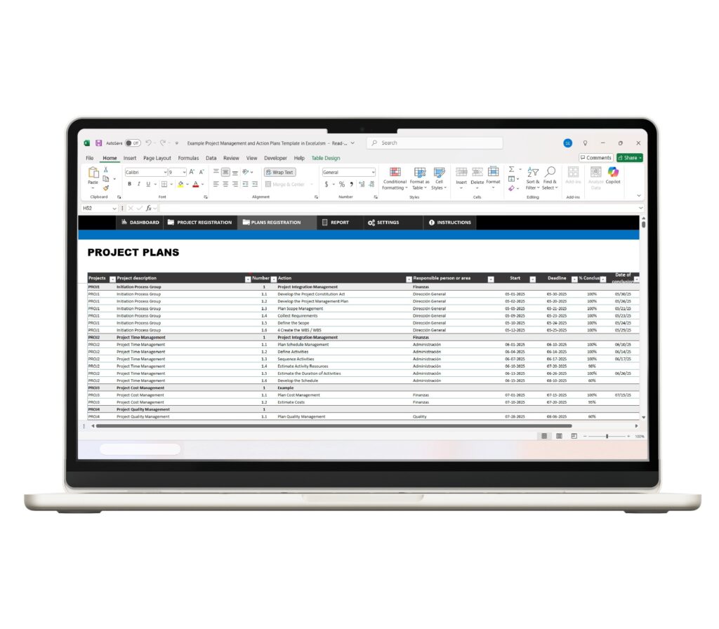 Project Management Excel | Action Plans Template in Excel | Excel Projects