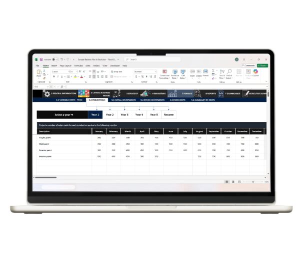 Comprehensive Business Plan Template in Excel for entrepreneurs