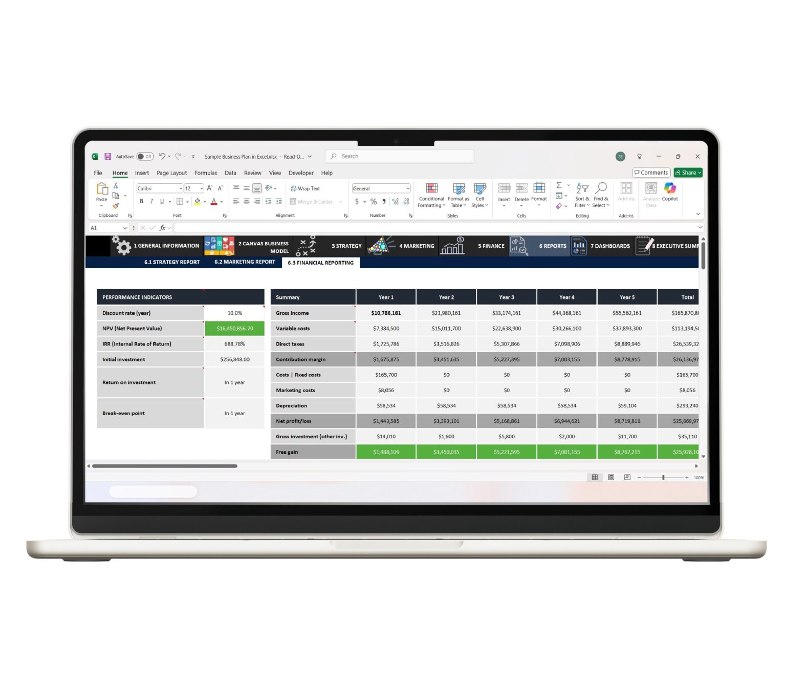 Business Plan In Excel | Business Plan Template | Excel Projects