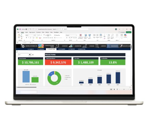 Ready-to-use Business Plan in Excel format with key business components