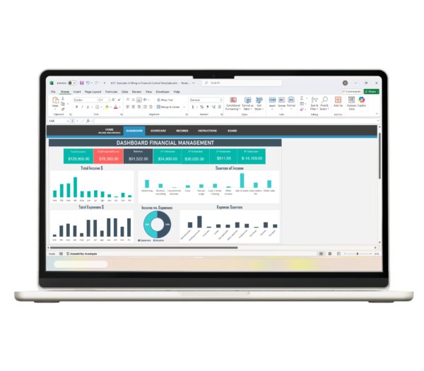 Financial Control in Excel | Excel spreadsheet template for financial control and budgeting