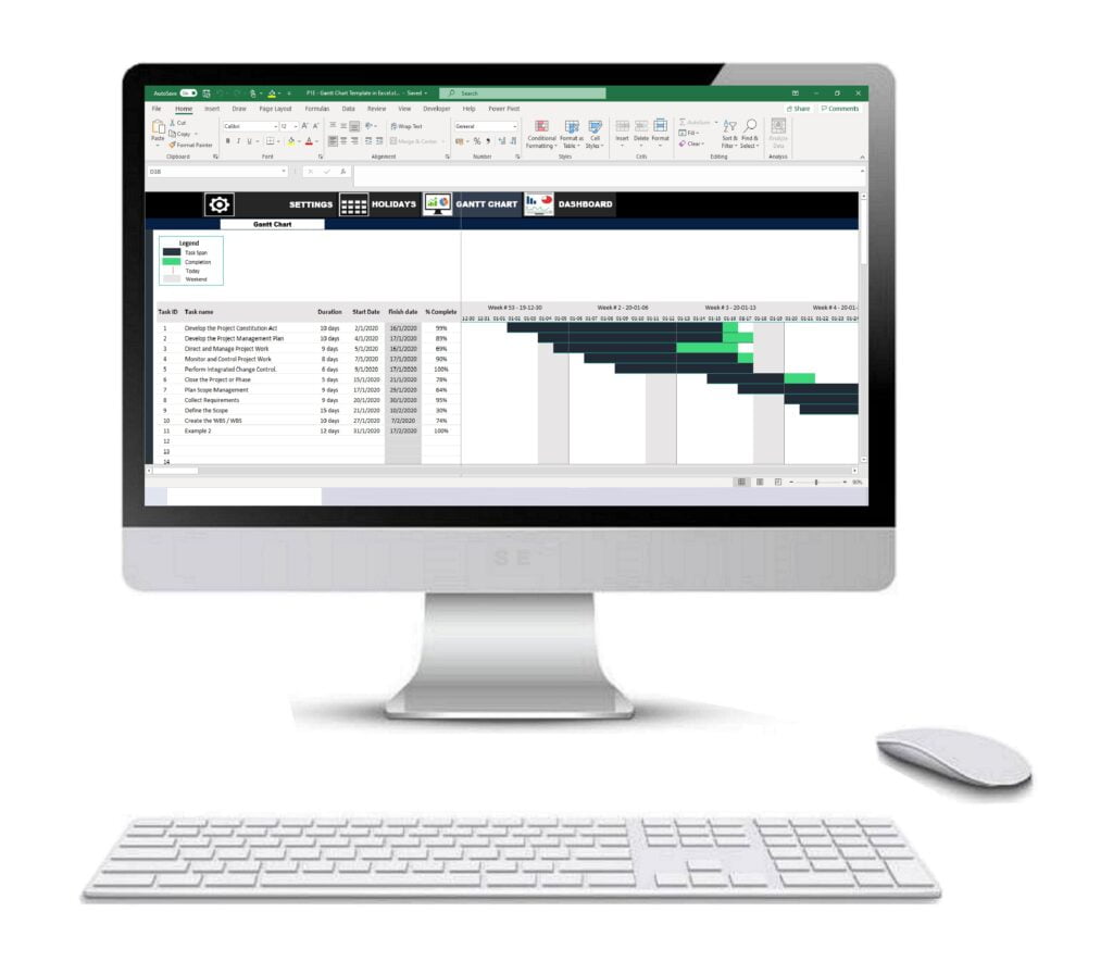 Gantt Chart in Excel | Gantt Chart Excel Templates | Excel Projects