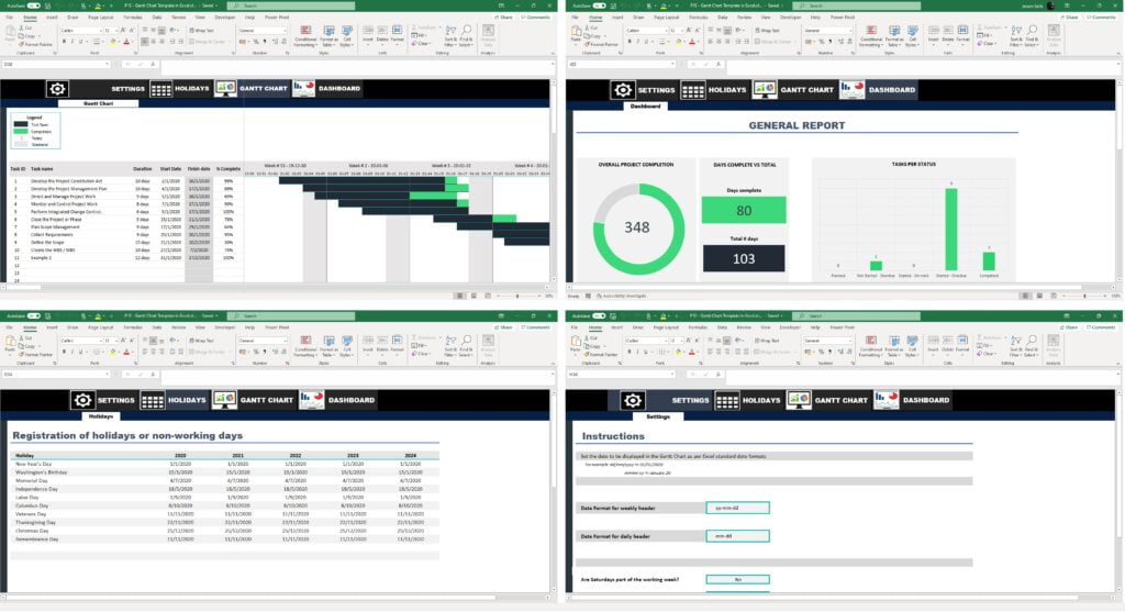 Gantt Chart in Excel | Gantt Chart Excel Templates | Excel Projects