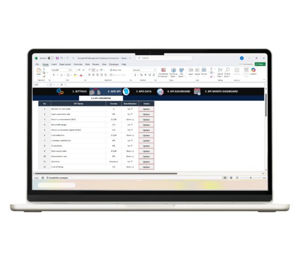 Interactive KPI dashboard in Excel for tracking business performance