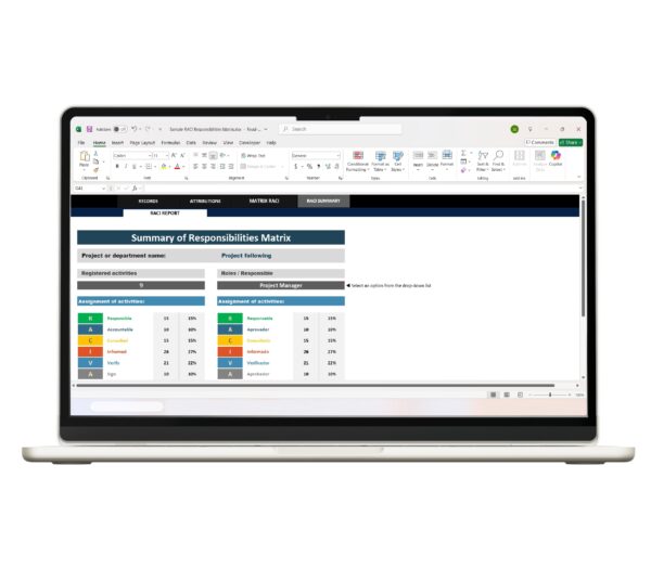 Download RACI Excel Template for Responsibility Assignment Matrix – Excel-based project responsibility chart