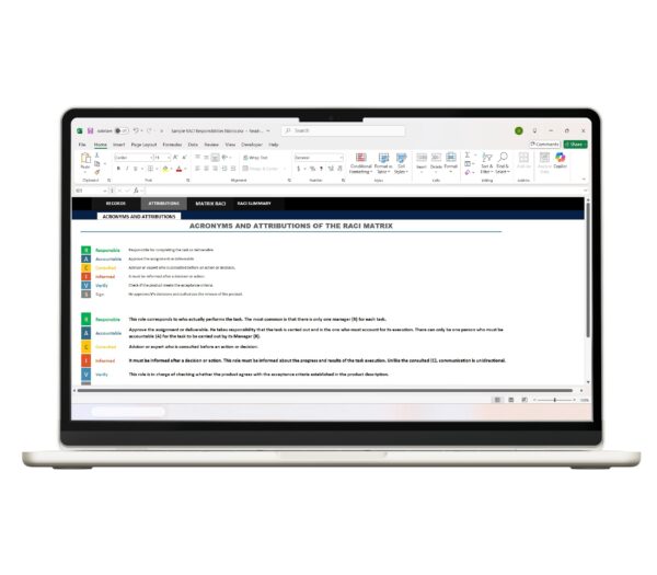 Responsibility Assignment Matrix RACI Excel Template – Efficient task and role management tool