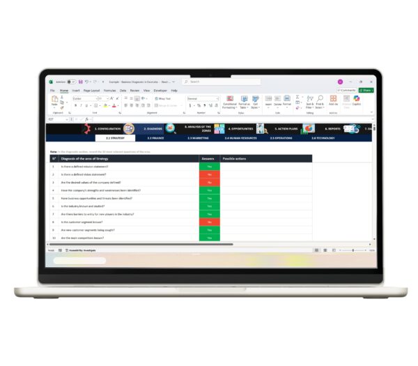 Business growth analysis in Excel sheet
