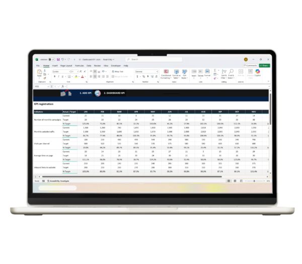 Excel KPI dashboard template for free download