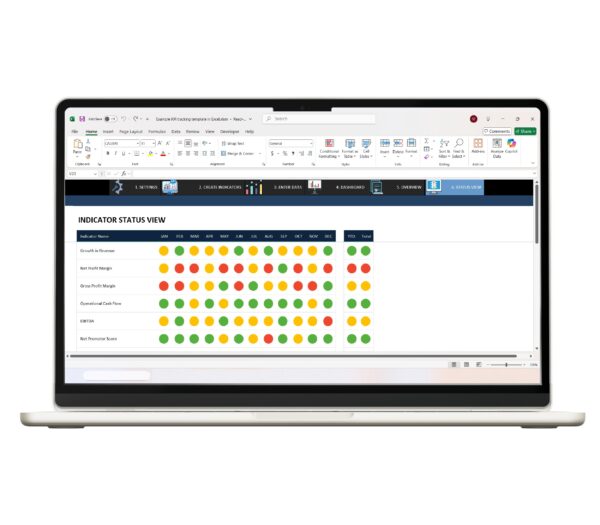 Excel template to monitor key performance indicators (KPIs)