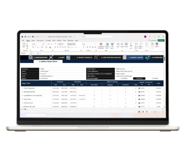 Template for project planning in Excel to improve workflow and collaboration