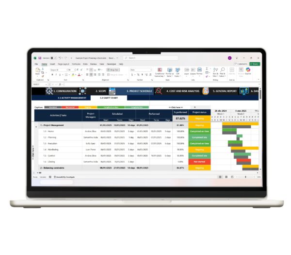Customizable project plan template in Excel for project managers