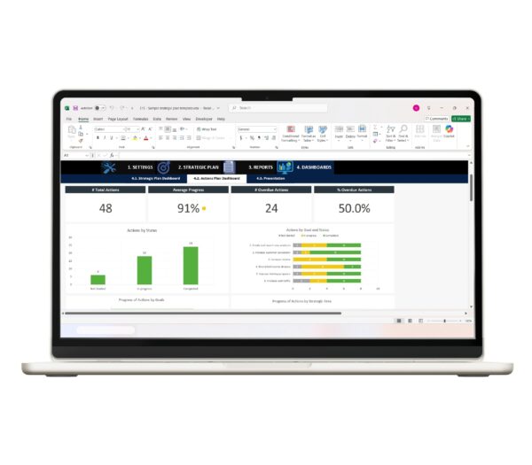 Strategic Planning in Excel | Strategic Planning in Excel - Action Plan Template for Business Success