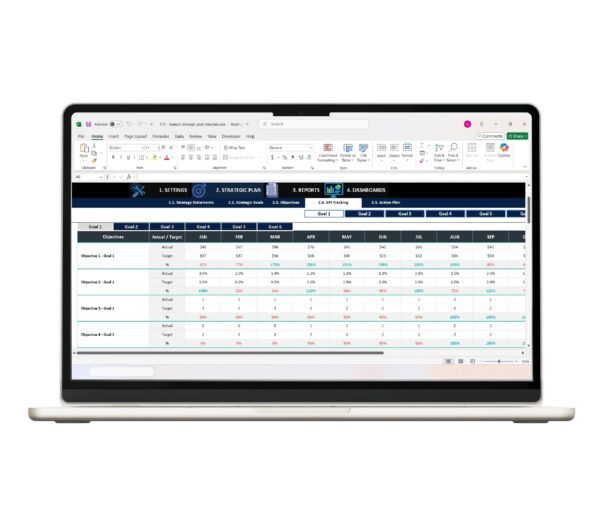 Professional Action Plan Excel Sheet for Strategic Business Planning