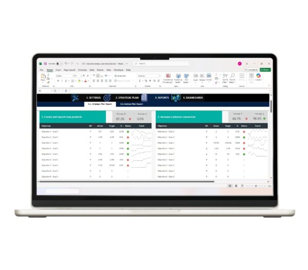 Excel-based Strategic Planning and Action Plan for Project Management
