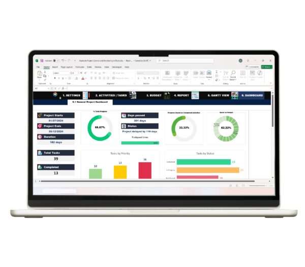 Excel project tracking dashboard