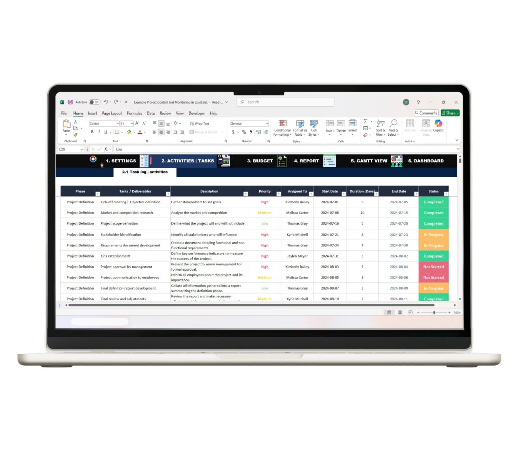 Project Control in Excel | Project Tracking in Excel | Excel Projects