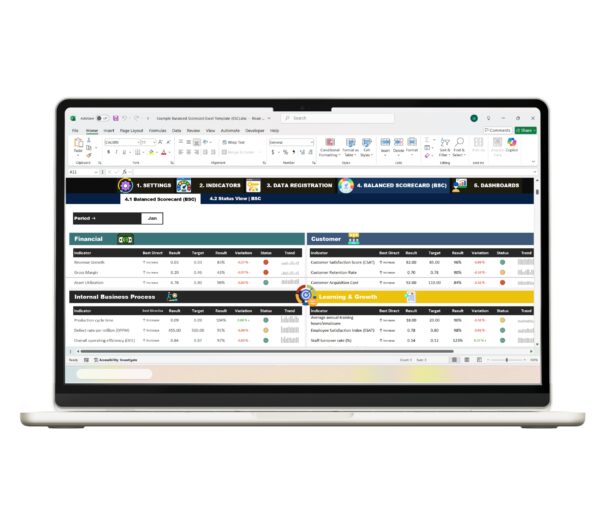 Balanced Scorecard Excel Template (BSC)