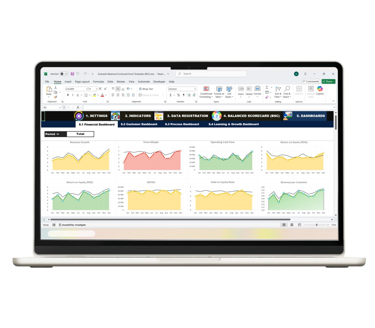 Balanced Scorecard Excel Template (BSC) Dashboard Balanced Scorecard