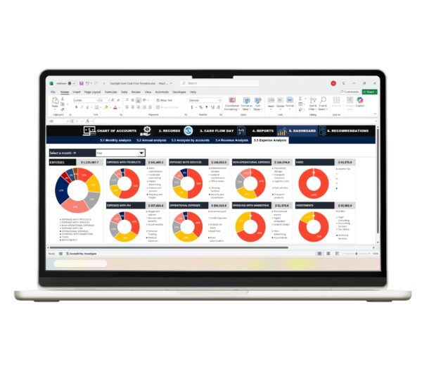 Professional Excel cash flow spreadsheet