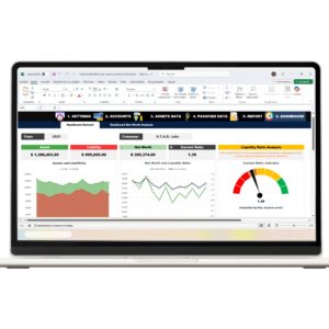 Net worth and liquidity ratios Excel dashboard