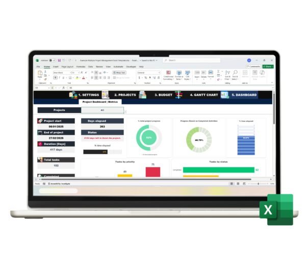 Multi-project management tool in Excel format