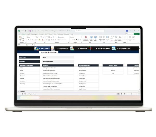 Excel template for multiple project tracking