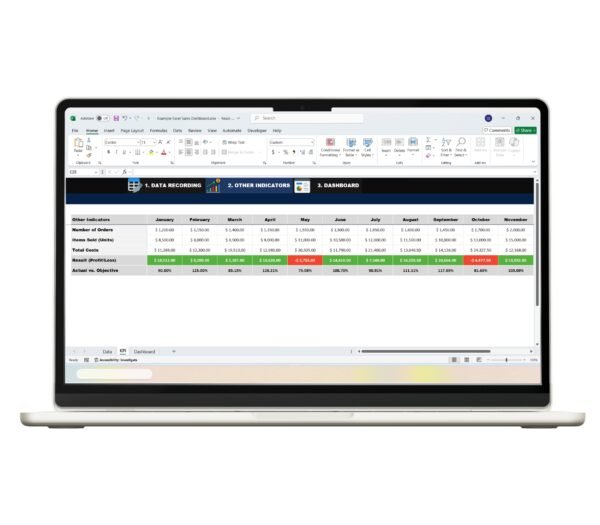 Dynamic Excel dashboard for business analytics